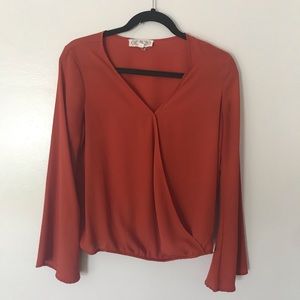 COPY - Orange wide sleeve top